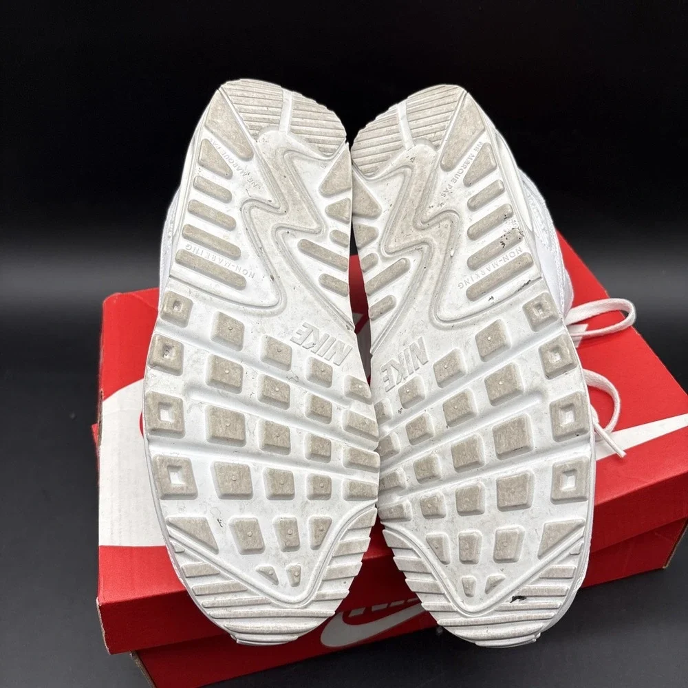 Nike Air Max 90 LTR GS Kid's Sneakers Size 6.5Y Low White Good Used W/Box